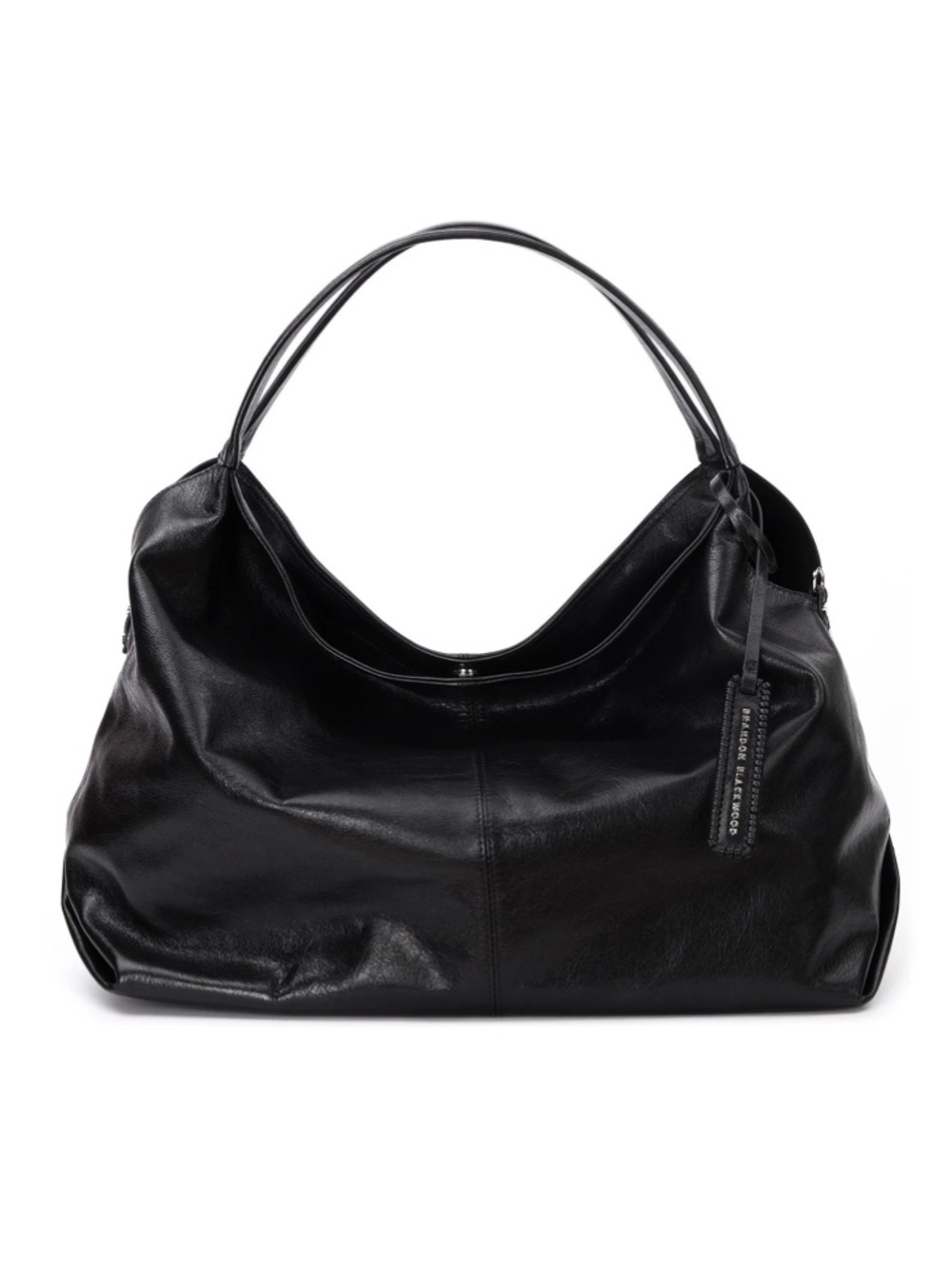 Brandon Blackwood Black Leather Shoulder Hobo